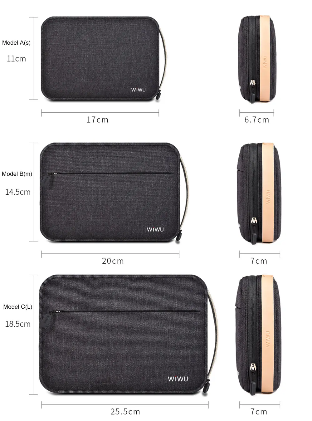 WIWU Manufacture Electronics Accessories Carry Case Travel Organizer Bag For Cable Earphone Power Bank Charger Digital Gear Bag
