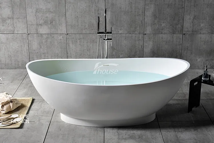 2018 new design bathroom solid surface bathtub freestanding bathtub
