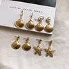 k gold plated elegant cowrie shell drop earrings personalized creative women girl's fashion sea shell dangle earrings