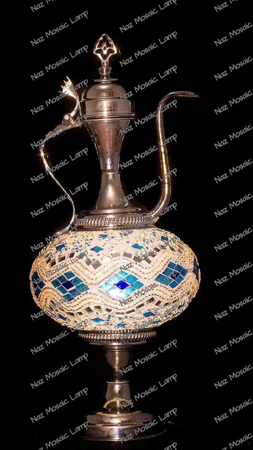 Mosaic Table Lamp,Lamp Shade,Turkish Lamp,Moroccan Lamp,Pitcher Lamp,Ewer Lamp
