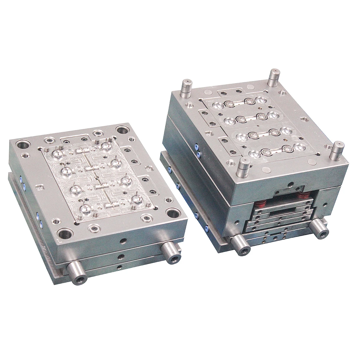 热卖8 腔塑料化妆管翻盖顶帽注塑模具