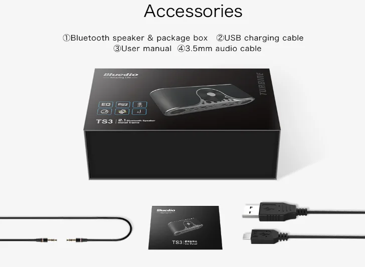 Bluedio Turbine 2.1 Sound Track Wireless Bluetooth Speaker For Iphone X - ANKUX.COM