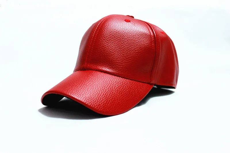 Women Men PU Leather Baseball Cap Hat Biker Trucker Sports Snapback Adjustable
