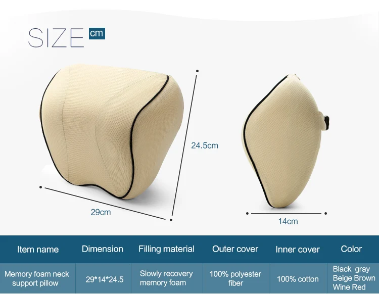 BYC Car Seat Head Neck Support Pillow 70D Memory Foam Neck Rest Pillow.jpg