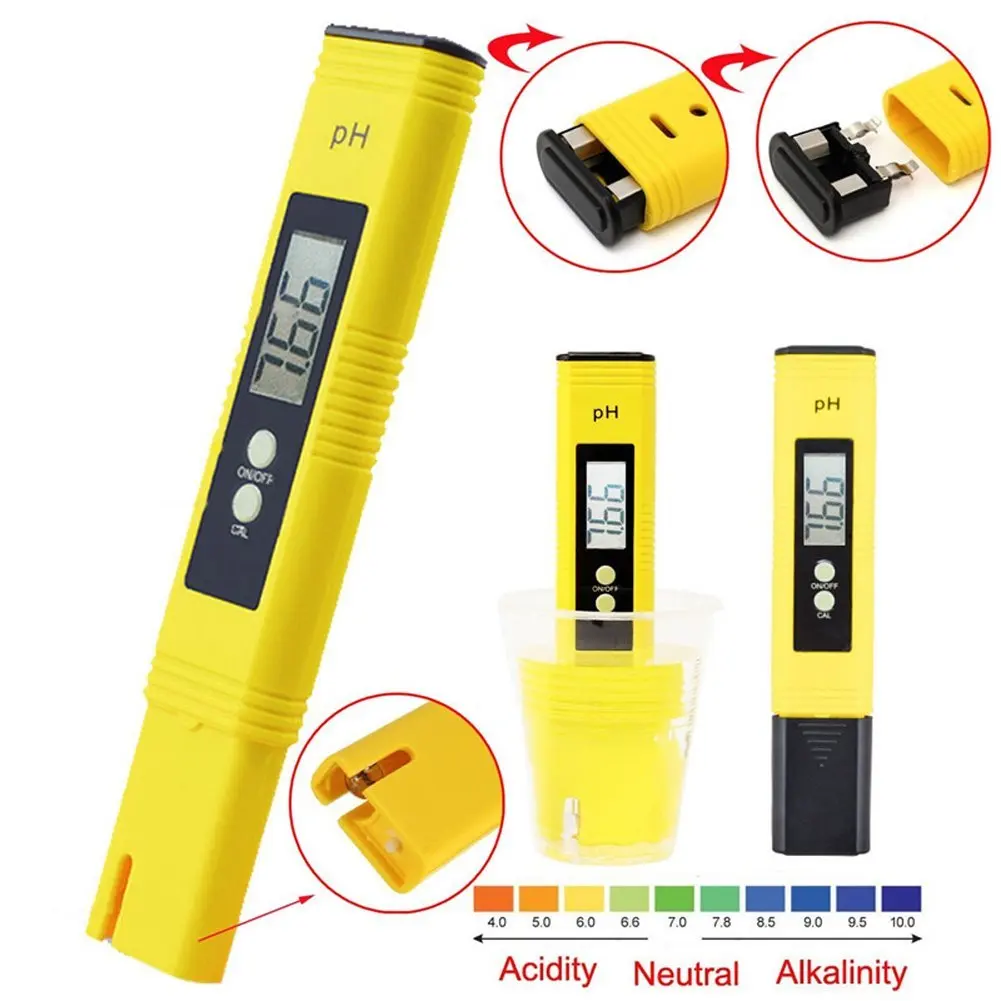 Digital PH Meter, PH Tester, Mini Water Quality Tester for Household Drinking Water, Swimming Pools, Aquariums, Hydroponics, pH Measurement for 0-14.0 pH with ATC