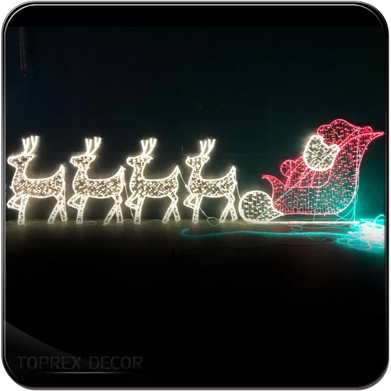 Toprex Decor Outdoor Christmas Displays Led Outdoor Santa Sleigh With ...