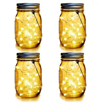Solar Power Decoration Led Fairy Light Lids Firefly Night Lights