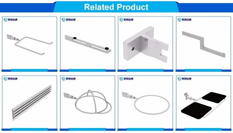 High quality chrome metal glass shelf supports plastic
