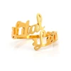 Fashion design round stainless steel ring custom two names open finger ring for sale