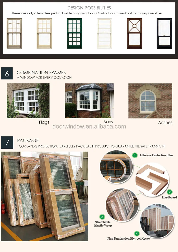 American double hung window sliding sash window with thermal break aluminum frame