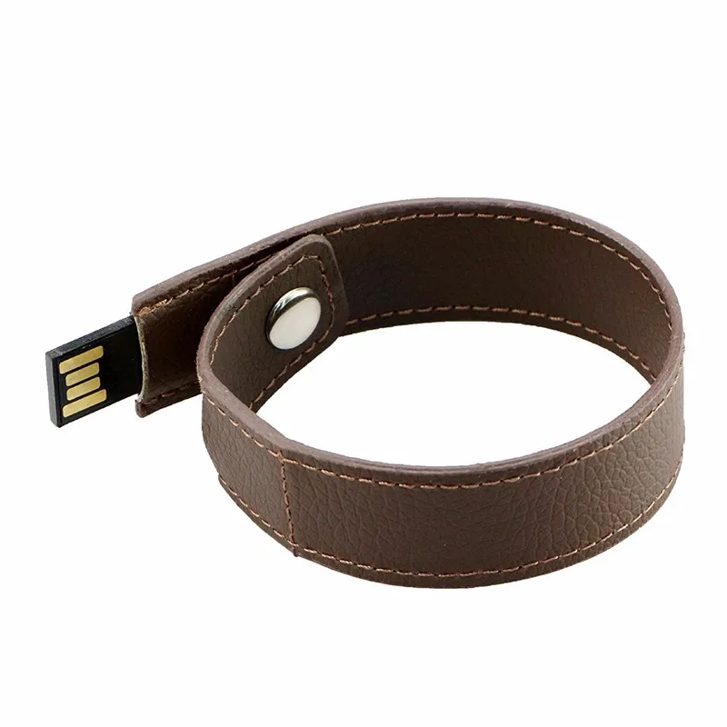 Full Capacity Flash Drive 64g Pen Drive Leather Wrist Band USB 16gb Flash Card 32gb Bracelet U Stick 8g Memory Disk - ANKUX.COM