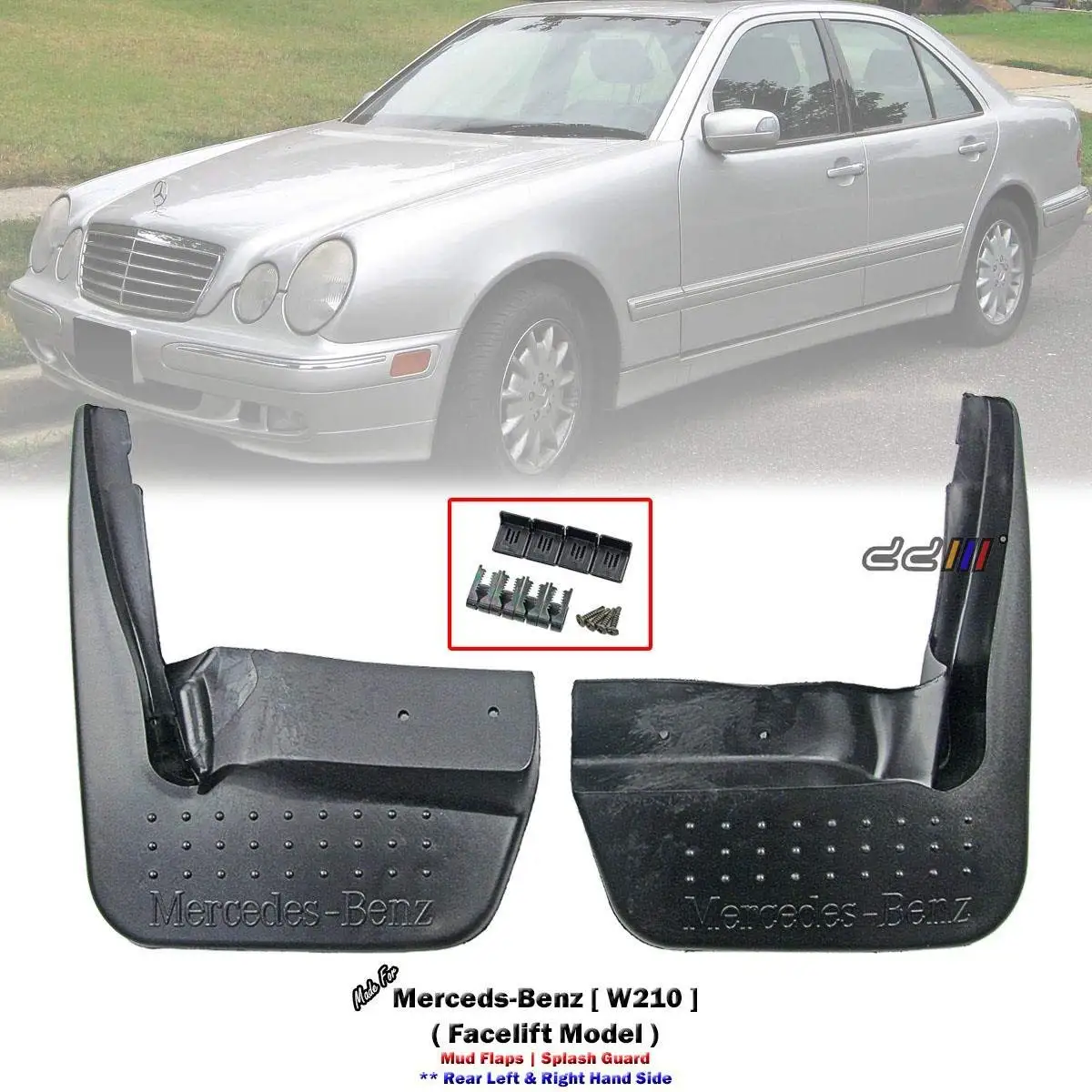 W210 E-CLASS TWO CHROME MIRROR COVERS FOR 2000-2002 MERCEDES BENZ FACELIFT