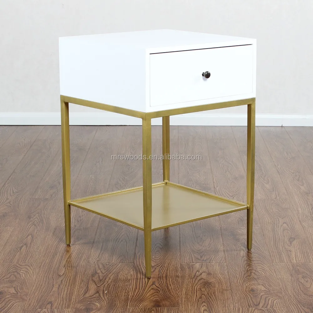 Mw Home White Painted 1 Drawer 1 Shelf Bed Side Table Wood Cheap Bedside Table Buy Cheap