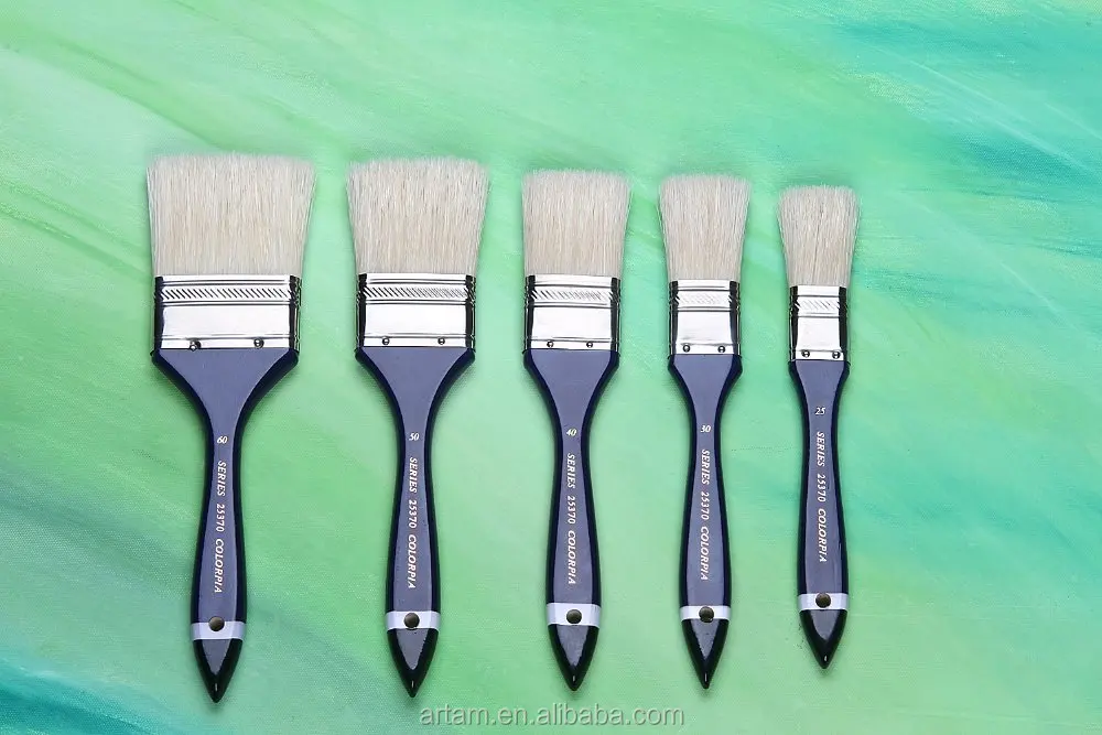 
Watercolor with wooden handle and bristle artist paint brush 