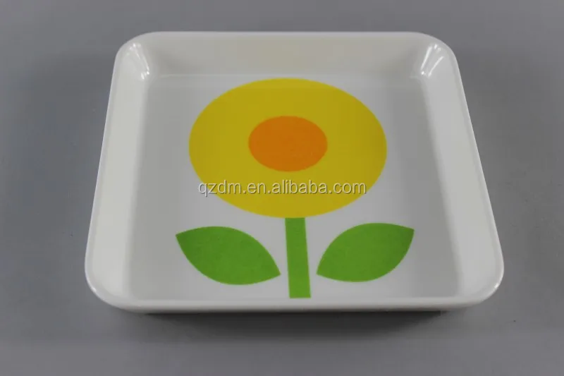 6" Square Melamine small tray ,Melamine Tea tray