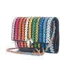 Latest Genuine Leather Woven Rainbow Bag Ladies Shoulder Bags