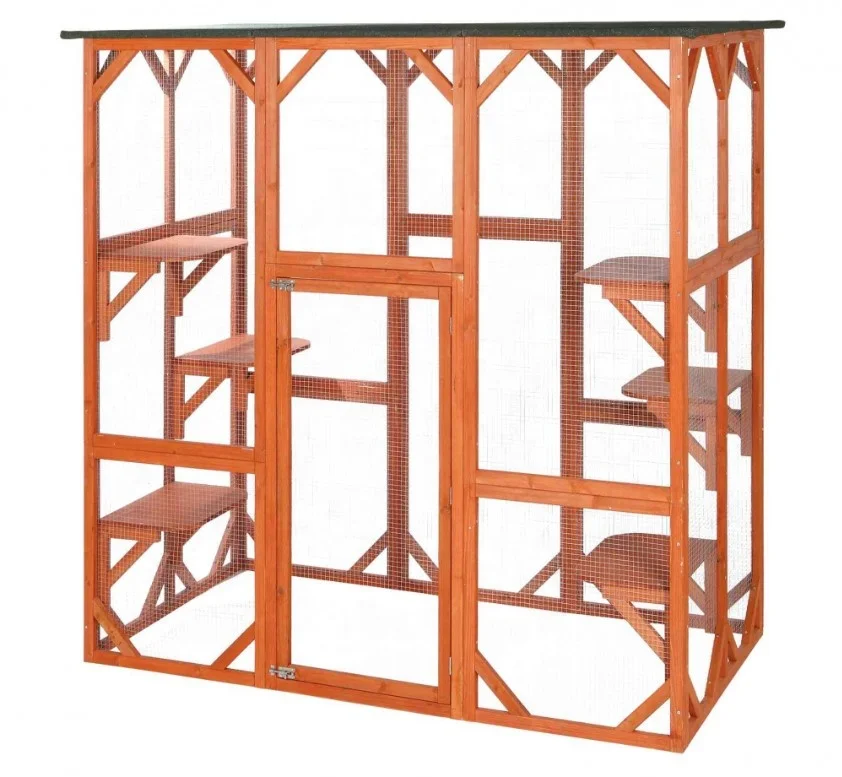 Factory Supply Cat House Outdoor Large Animal Cages For Sale Wooden Cat