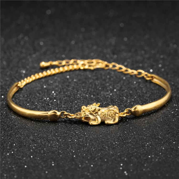 Chinese Style Good Luck 18k Gold Oplated Copper Ladies Bracelet Buy