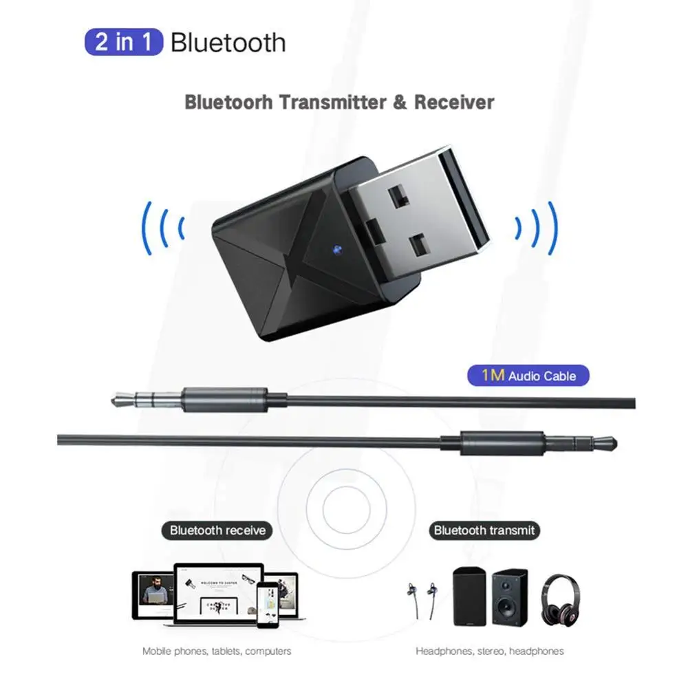 USB Bluetooth 5.0 Wireless Stereo Audio Music Adapter Dongle