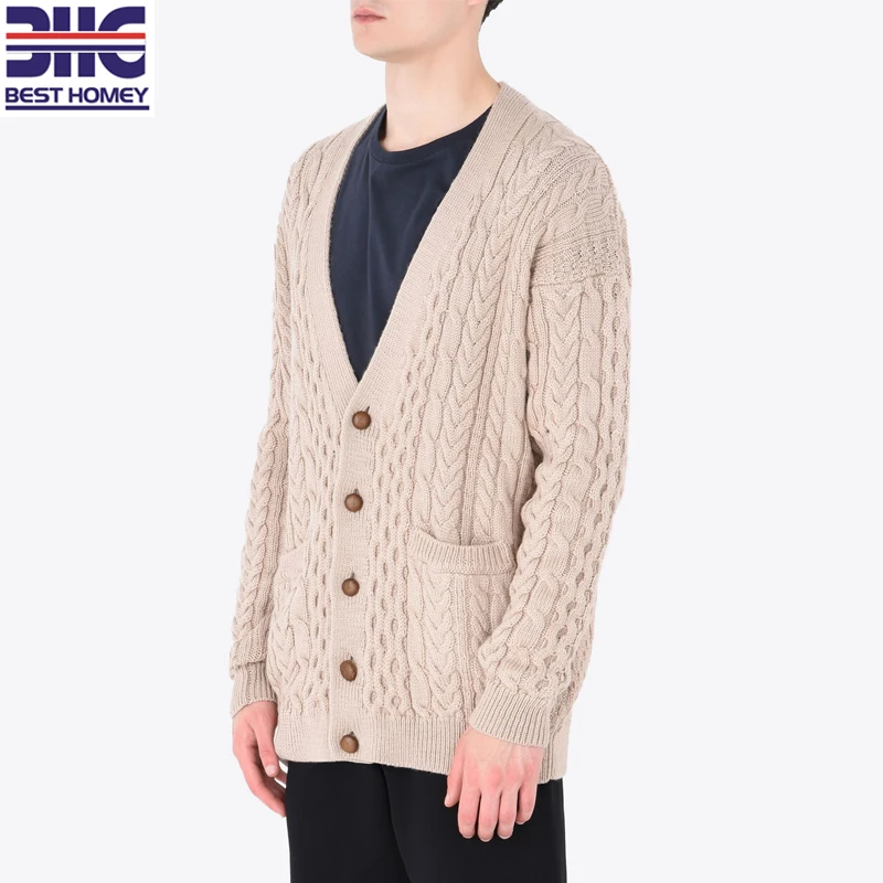Mens Oversized Wool Acrylic Blend Chunky Knit Open Knit Long Mens Oversized Wool Acrylic Blend Chunky Knit Open Knit Long