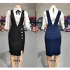 Casual Women Skirt Set Long Sleeve White ShirtTops +Sexy Hip Midi Pencil Skirts Suit Two Piece Wear To Work African Clothes