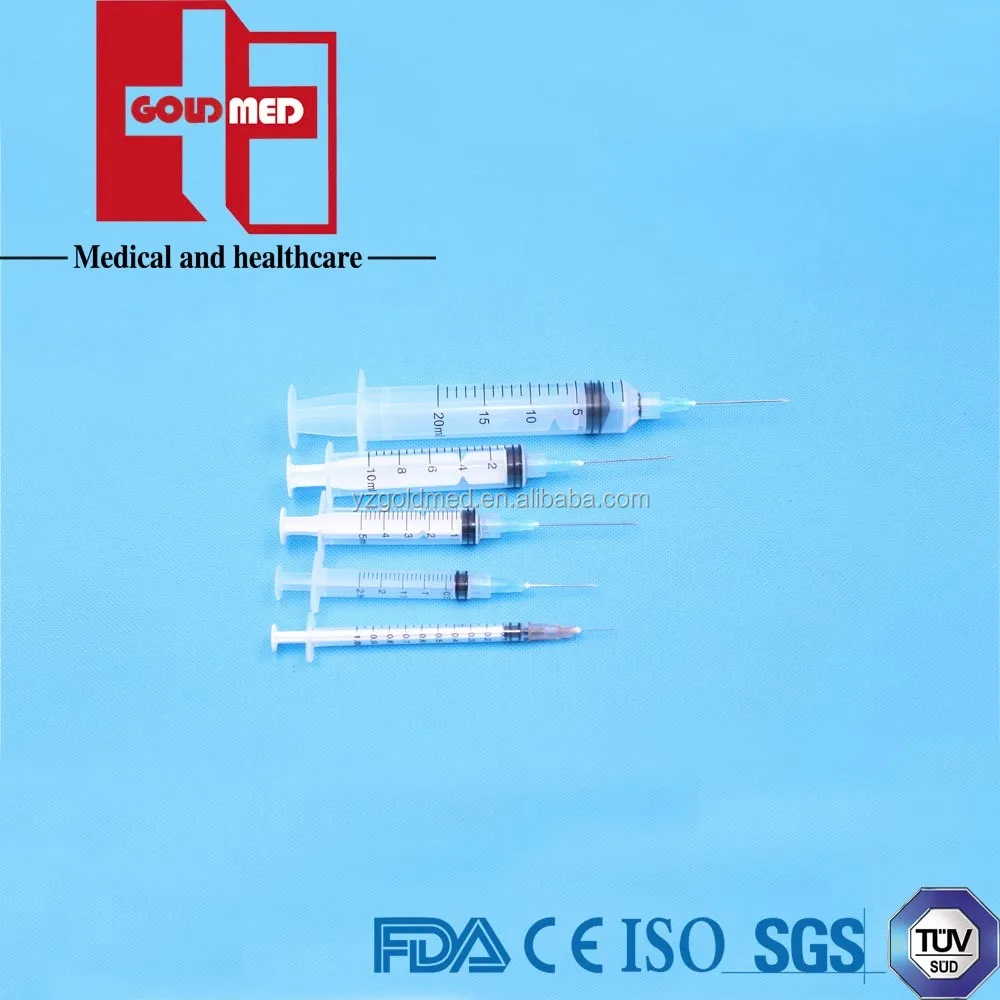 2.5ml Medical 3 Parts Disposable Syringe Luer Lock With Needle Sizes