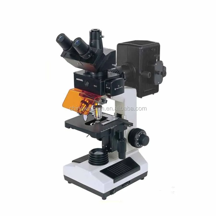 High quality labroratory trinocular fluorescent microscope with CCD and digital camera