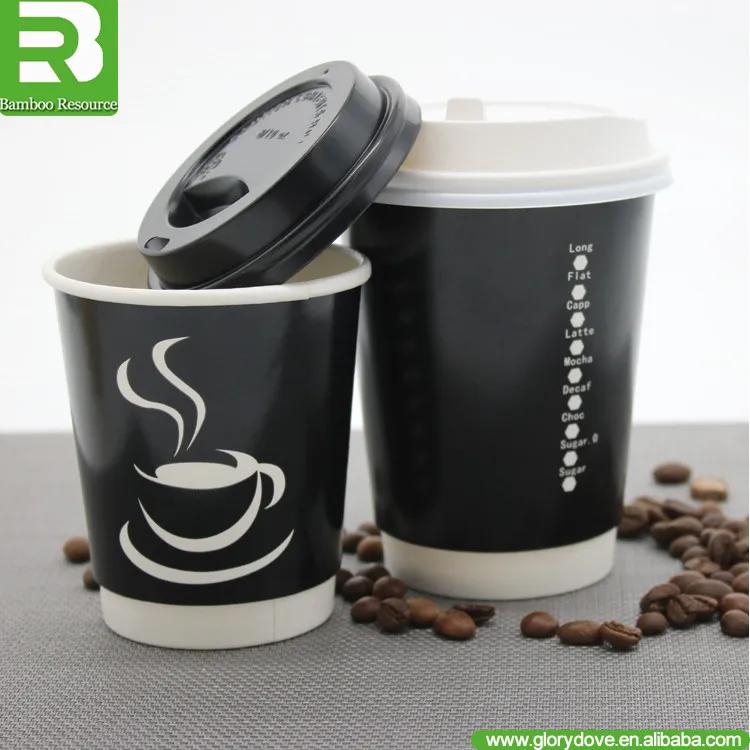 Customized Logo Disposable Black Printed Paper Cups For Coffee Buy