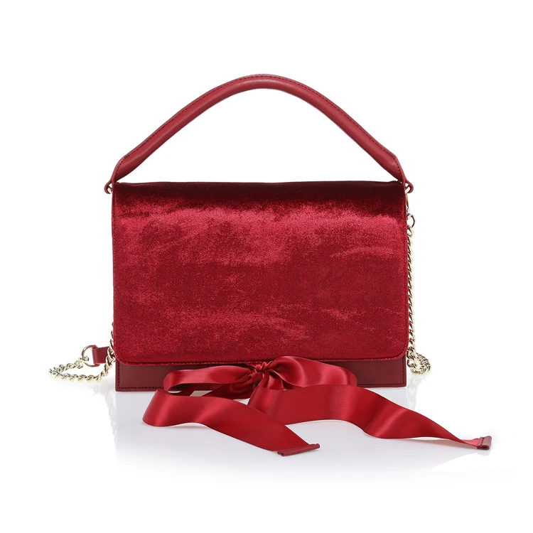 red branded bag