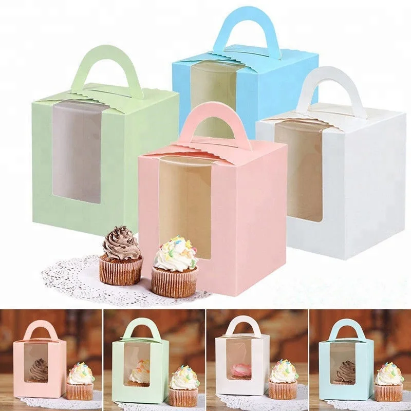 Bulk Single Clear Cup Cake Cupcake Packaging Box Wholesale Custom