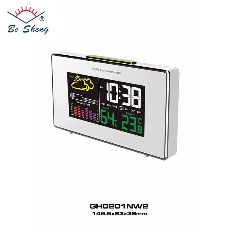 2018 Bosheng negative display thermo hygrometer color weather station led digit digital table clock