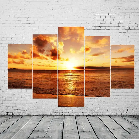 5 Piece sunset Seaview boat Canvas Painting Large Print Art for Living Room Wall art Home Decoration dropship is welcomed