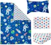 2019 Hot Sale 4 Piece Toddler Blue Outer Space Rocket Planet Kids Bedding Set