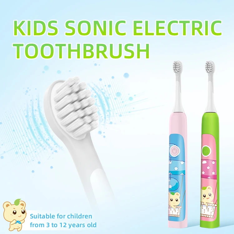 Aiwejay Wireless Charging Rechargeable  Kids Automatic Smart Soft Toothbrush Head Children SONIC Child Electric Toothbrush