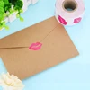 Lips Stickers, Perforated Self Adhesive Kisses Stickers, Total 1000 Pieces per Roll, Rose Red