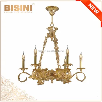 French Rococo Designs Luxury 6 Lights Brassl Chanderlier Elegant