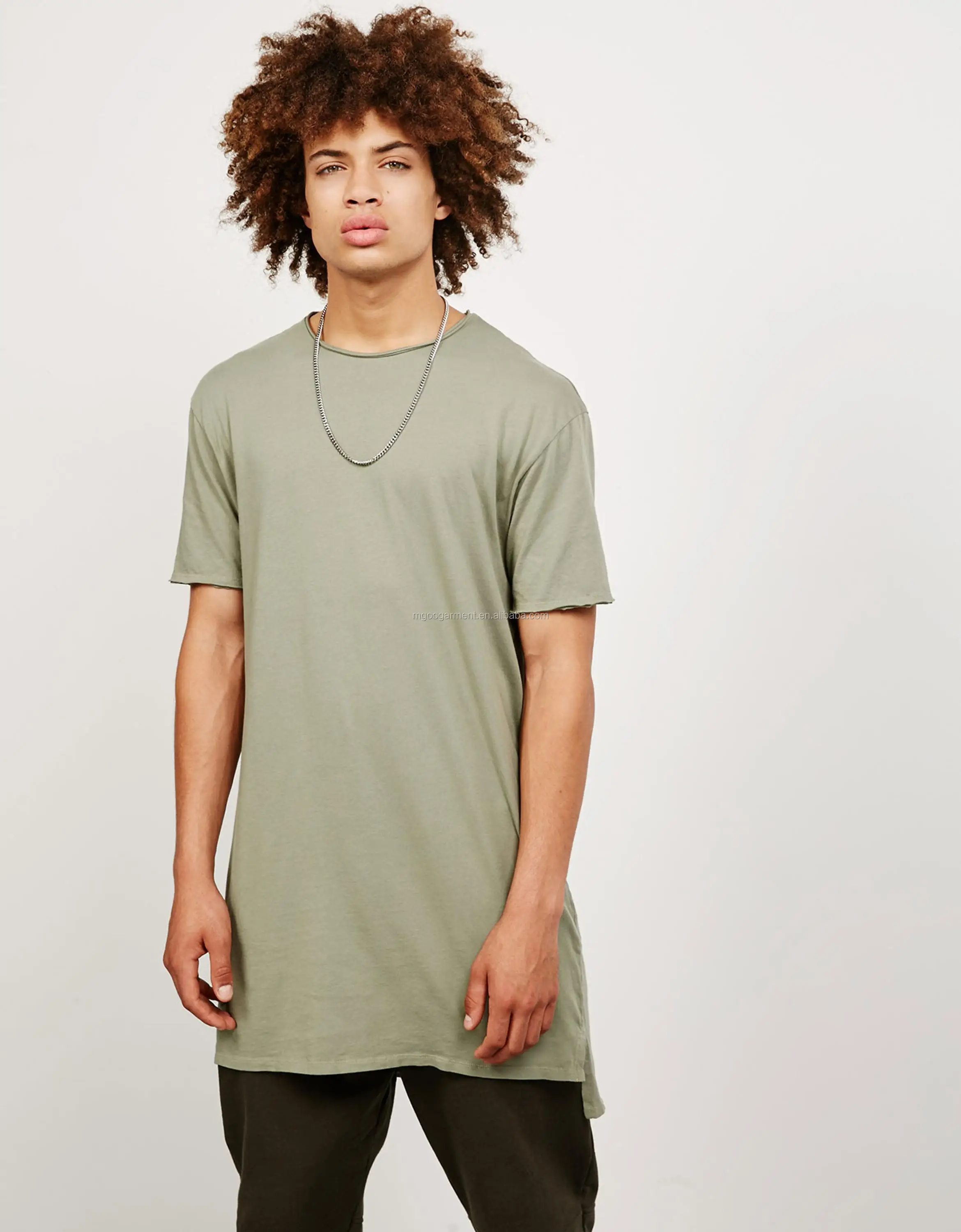 split hem t shirt men