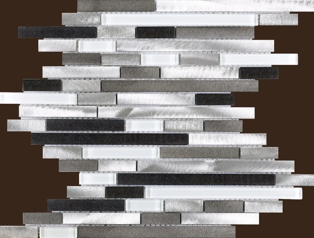 Aluminum mix glass and stone mosaic
