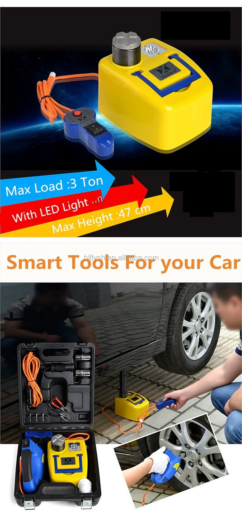 013 Min Height 17cm Max Height 47cm Car Electric Hydraulic Jack Impact