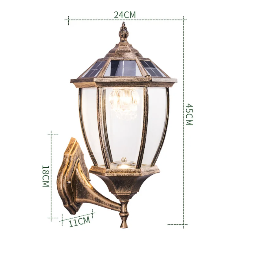 Manufacturers wholesale solar wall lamp garden outdoor waterproof home LED sensor light European garden wall lamp