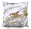 Golden strokes metallic glitter marble Printing Pillow