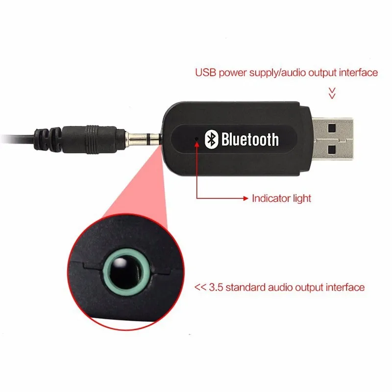 AUX-in NEW Wireless Receiver Adapter Dongle for Car Stereo Audio Speaker