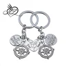 2pcs BBF Best Friends Key Chain Ring Set No Matter Where Compass Split Broken Heart Friendship Gift Unisex