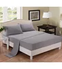 100% polyester solid color microfiber bedding sheet set including flat sheet fitted sheet and pillowcases