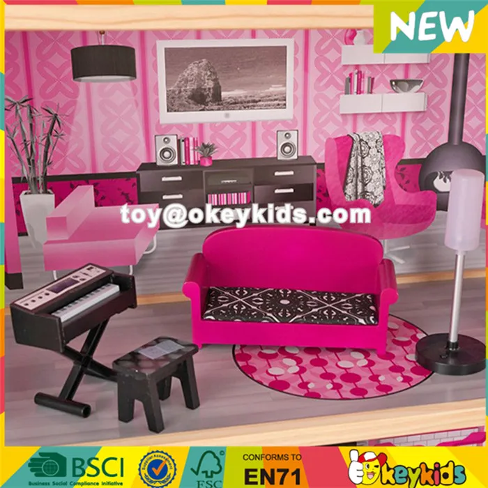 Wholesale 30 Furniture Pieces Children Wooden Giant Doll House New