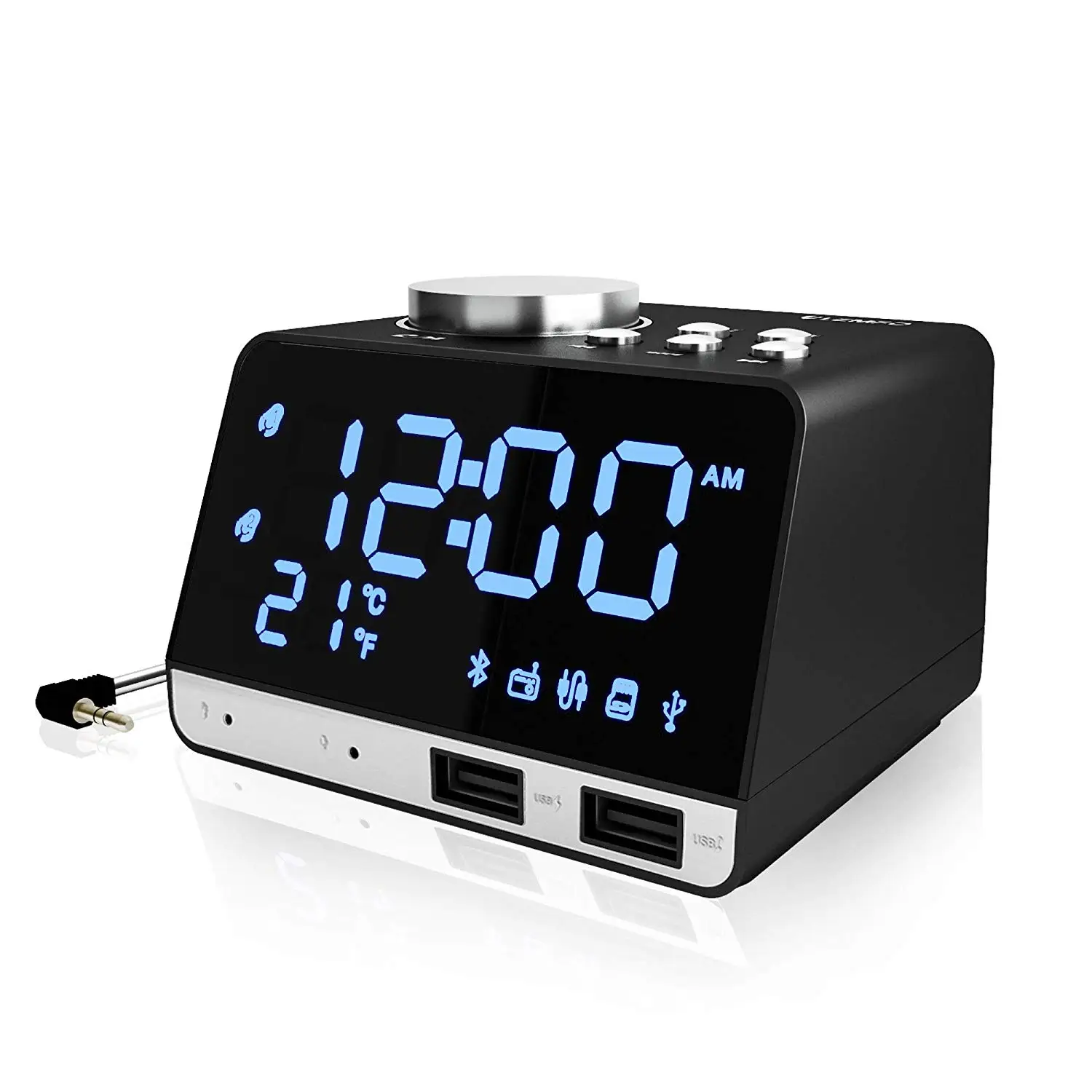 Buy ONN Fm Clock Radio Dual Alarms w/ Snooze and Sleep Functions in