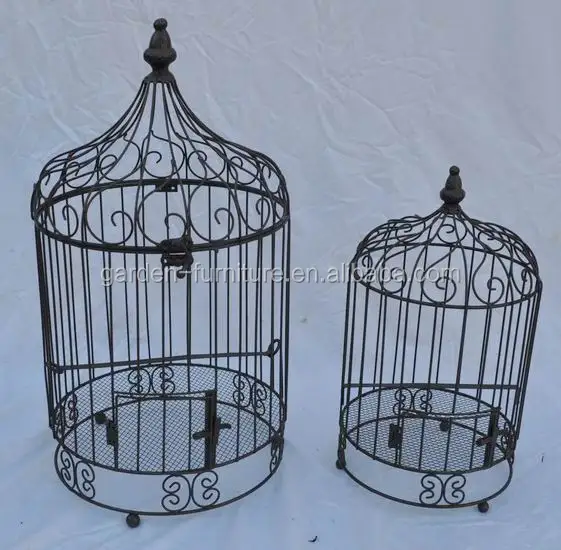 Handmade Garden Decor Round Victorian Style Vintage Set Of 2 Bird Handmade Garden Decor Round Victorian Style Vintage Set Of 2 Bird Cages Decorative Metal