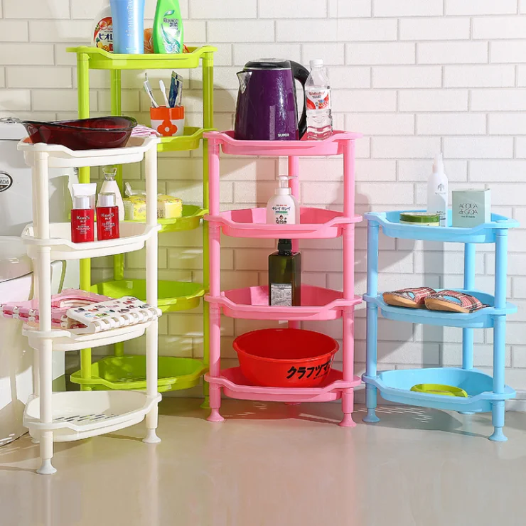 Hot Selling Three Layers Removable Plastic Wall Mount Shelf, Bathroom Shelf