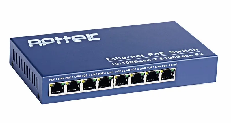 OEM Six ports10M 100M RJ 45  poe fiber optic network switch with mavell chipset