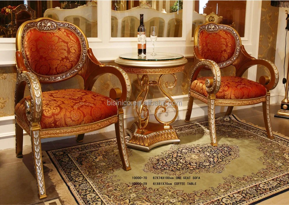 Living room sillón con mesa de café de lujo de estilo francés ...